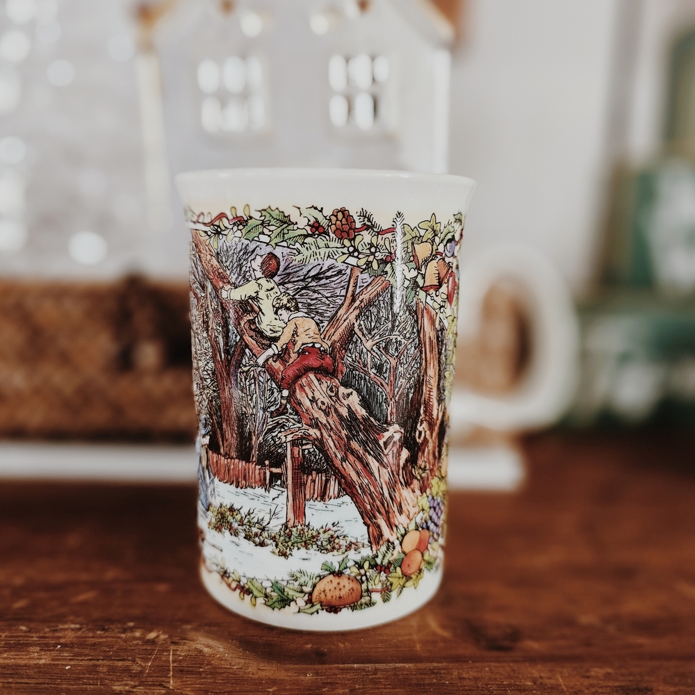 Vintage Set Of Red & White Dunoon Christmas Cheer Mugs Made In Scotland - Picture 6 of 10